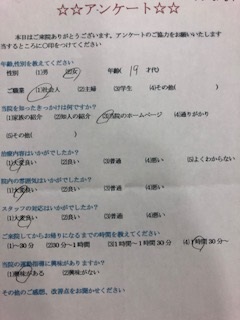  患者様の声 をいただきました。