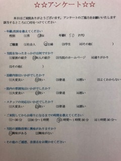  患者様の声 をいただきました。