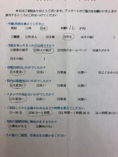  患者様の声 をいただきました。