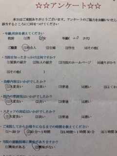  患者様の声 をいただきました。