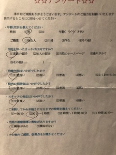  患者様の声 をいただきました。