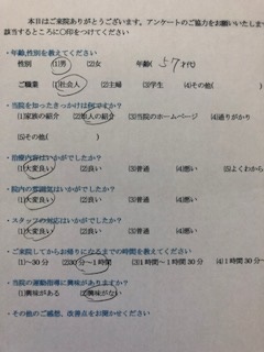  患者様の声 をいただきました。